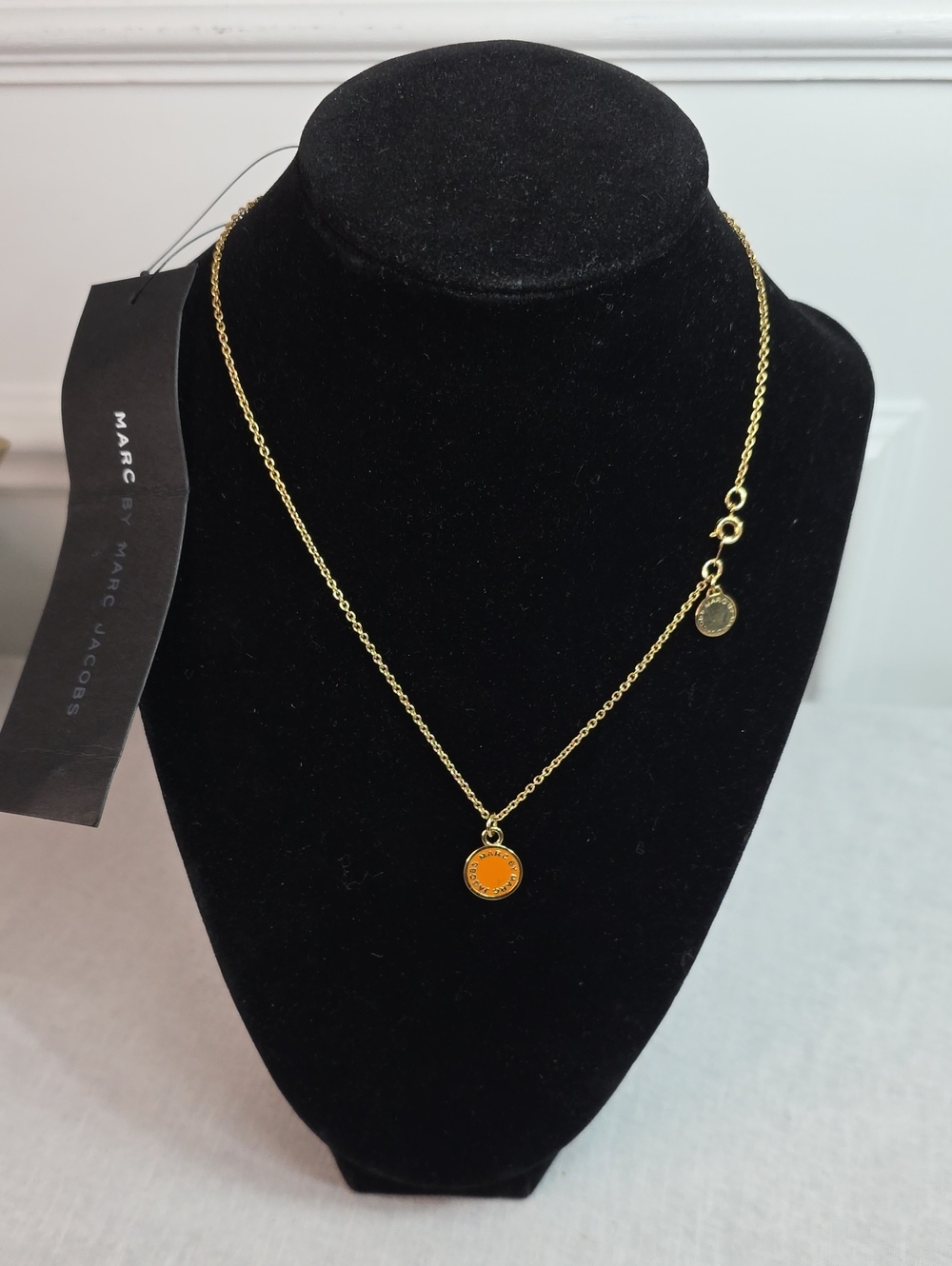 Marc by Marc Jacobs Gold-Tone Necklace with Orange Disc Pendant
